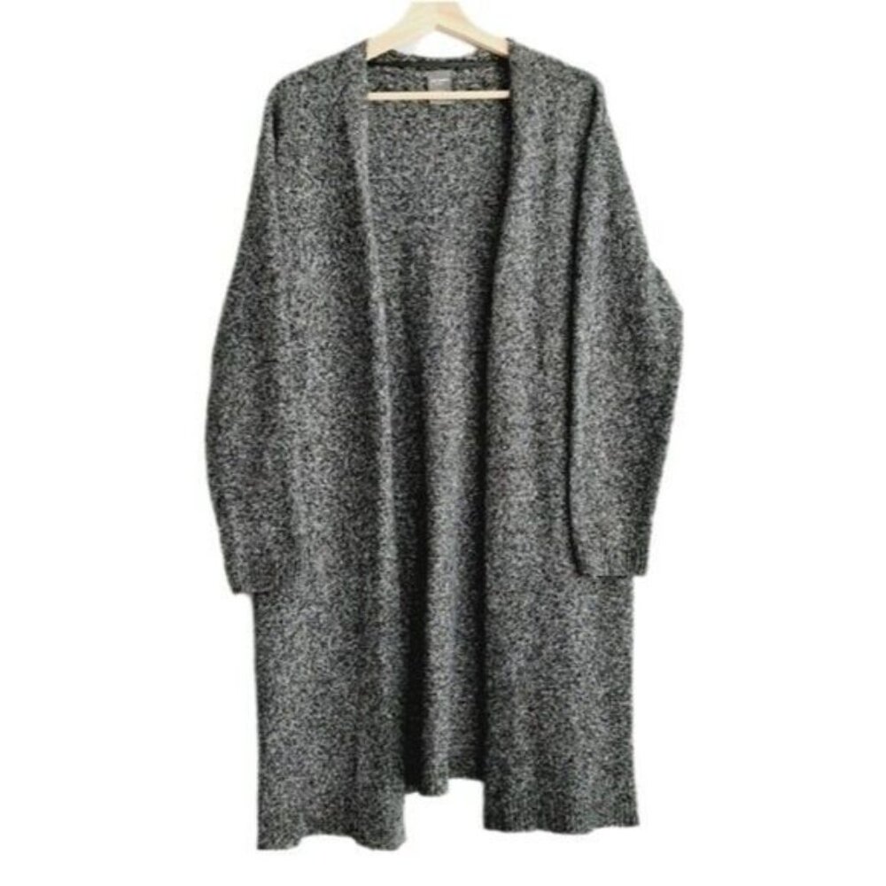JOE FRESH Open Front Long Sweater Cardigan Grey Sz L